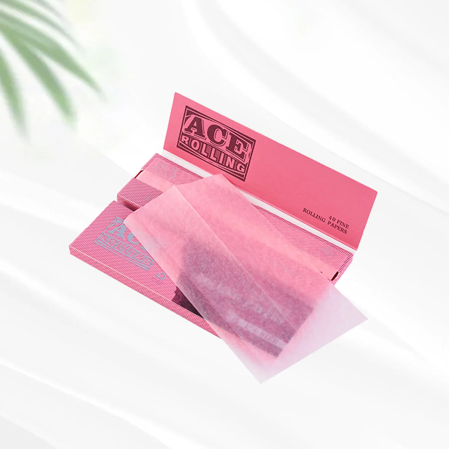 Ace Rolling 44mm x 78mm Pink Wood Pulp Rolling Papers - 40 Leaves