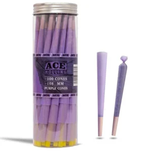 Ace Rolling 78mm Purple Hemp Pre-Rolled Cones - Tube Pack wholesale product and packaging
