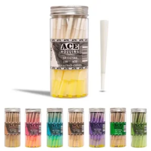 Ace Rolling 78mm White Hemp Pre-Rolled Cones - Tube Pack wholesale product and packaging