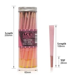 Ace Rolling 44*108mm Green Wood Pulp Pre-Rolled Cone wholesale product and packaging