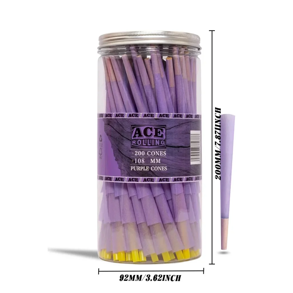 Ace Rolling 44*108mm Green Wood Pulp Pre-Rolled Cone wholesale product and packaging