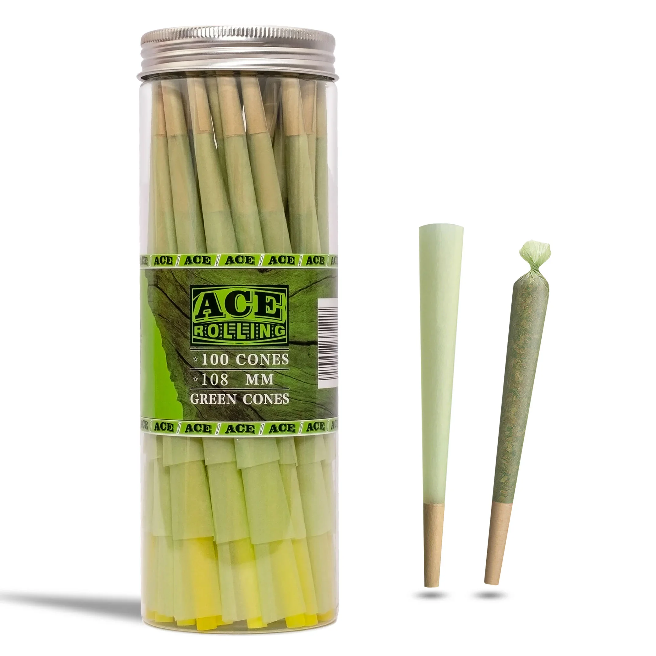 Ace Rolling King Size 44*108mm Green Wood Pulp Pre-Rolled Cone