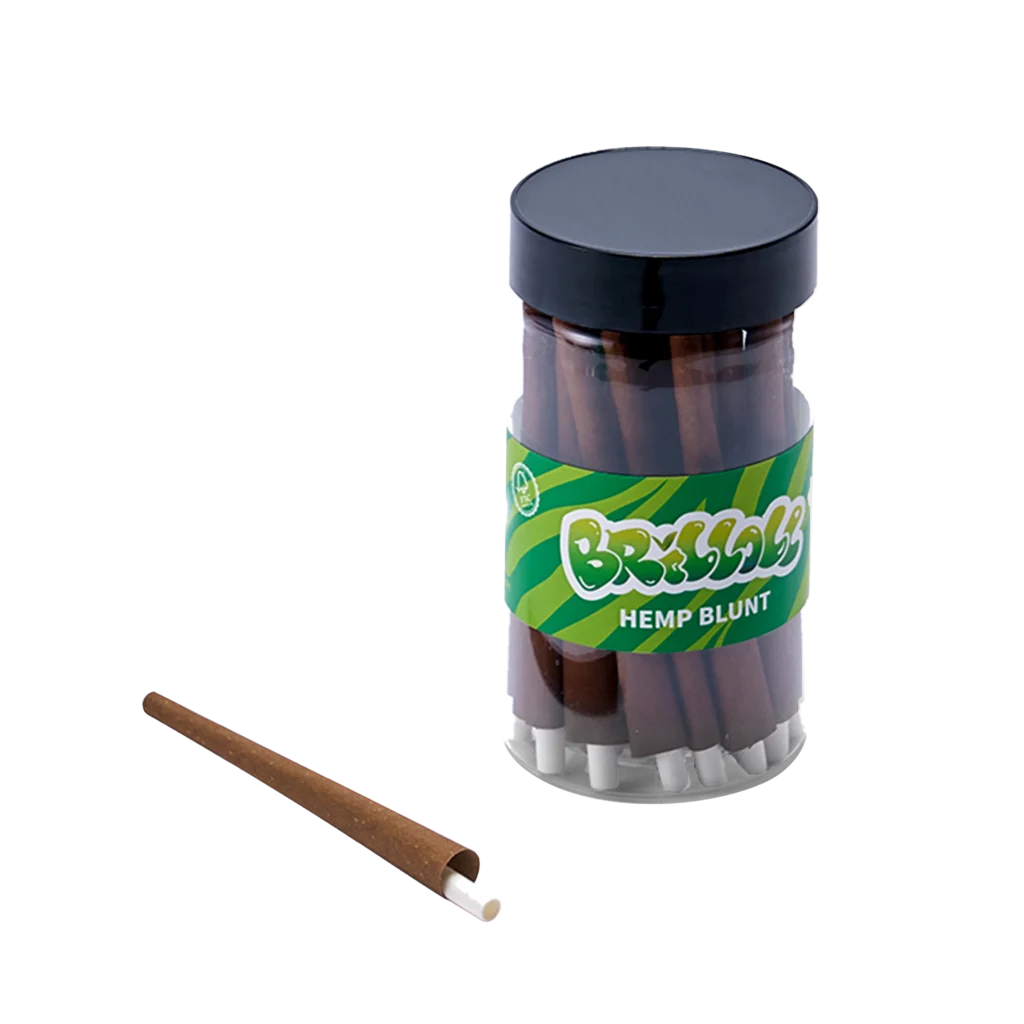 Brilloll Standard Hemp Blunt Wrap Jar wholesale product and packaging