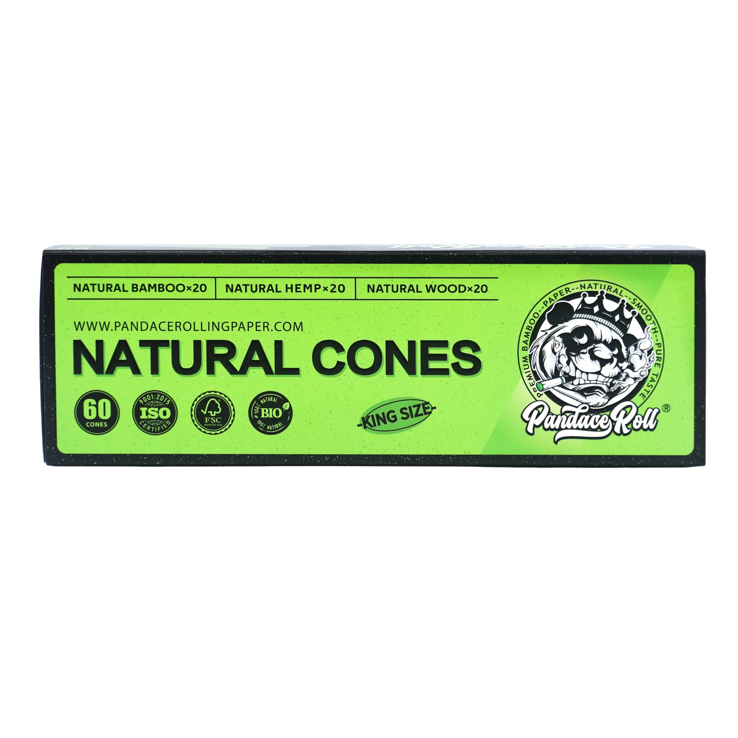 Pandace Roll Bamboo Hemp Wood Blend King Size 60 PK Pre-Rolled Cones