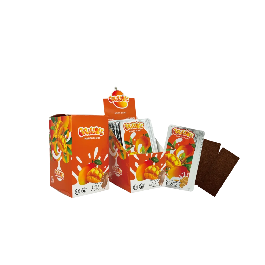 Brilloll Standard Mango Blunt Wrap Booklets wholesale product and packaging