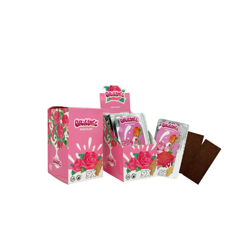 Brilloll Standard Rose Blunt Wrap Booklets wholesale product and packaging