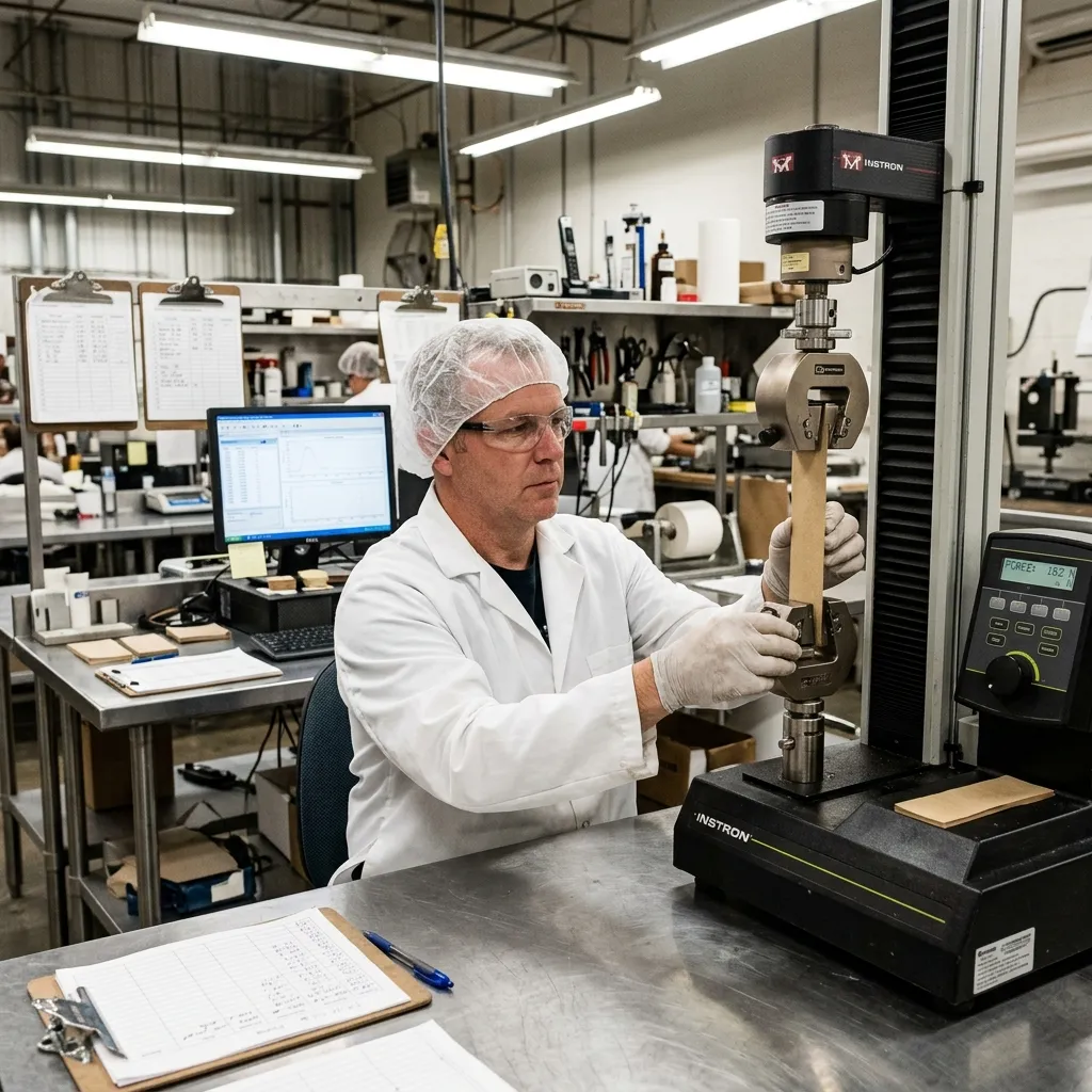Authentic tensile strength testing Instron machine laboratory