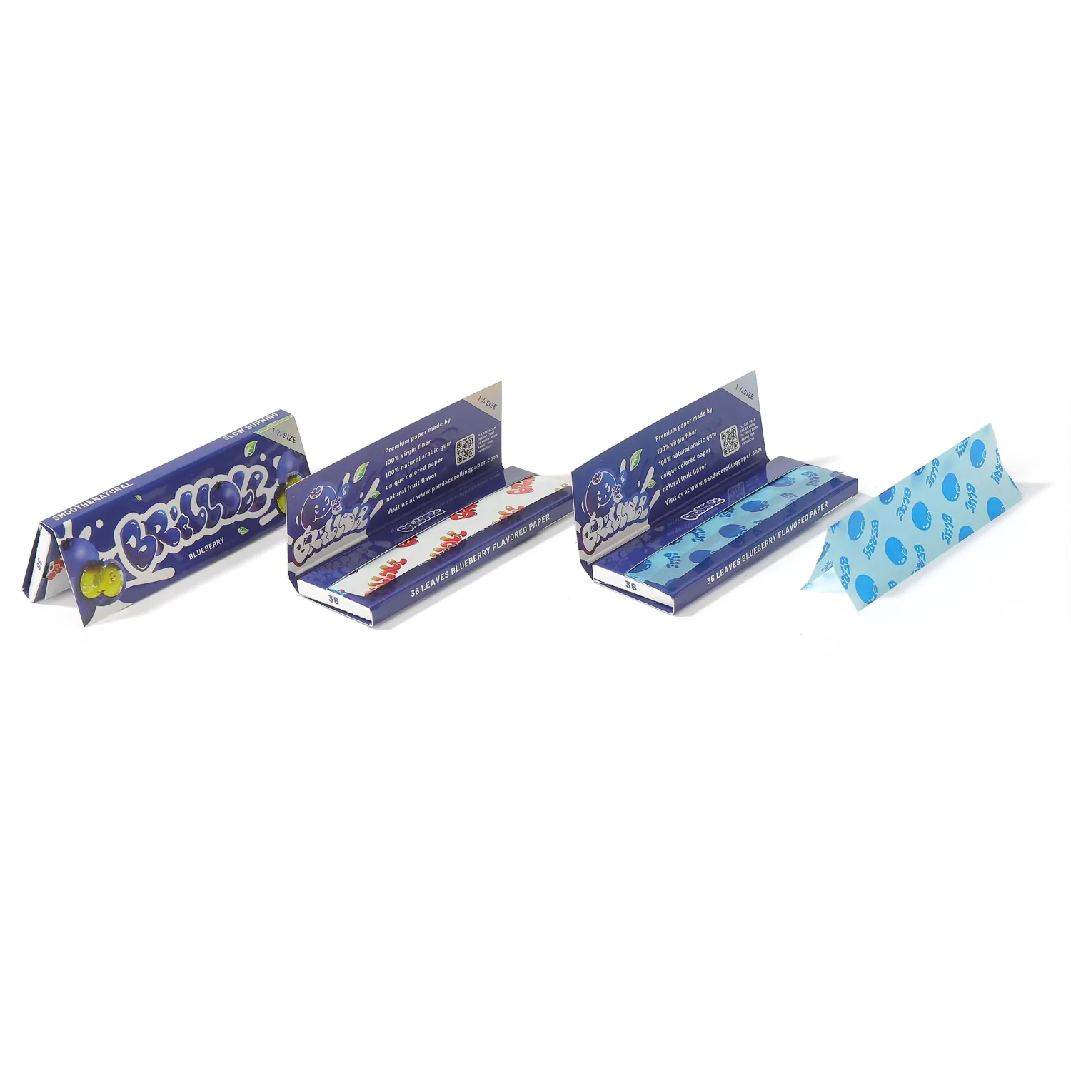 Blue printed paper and matching rolling paper packaging