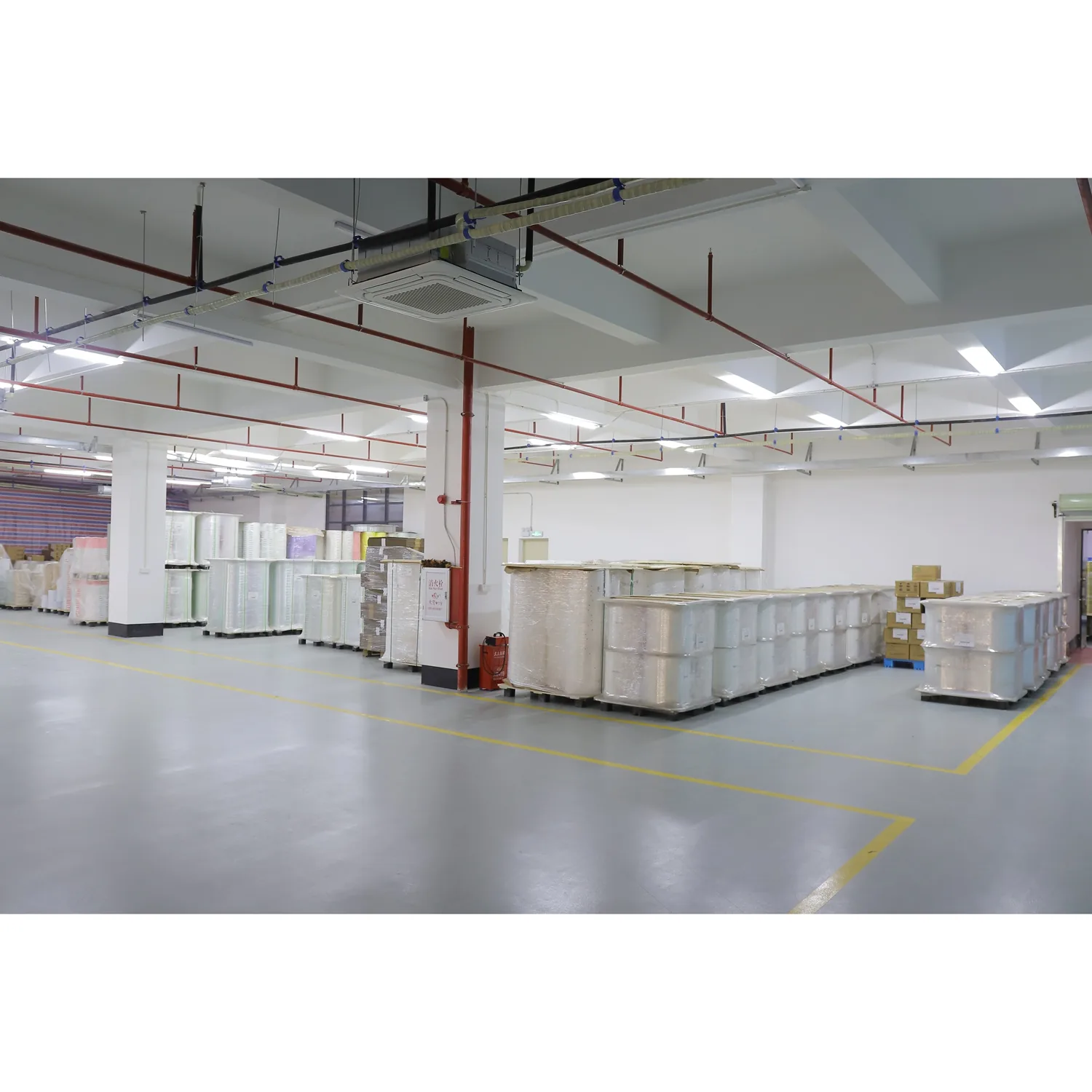 Clean factory workshop with open production floor
