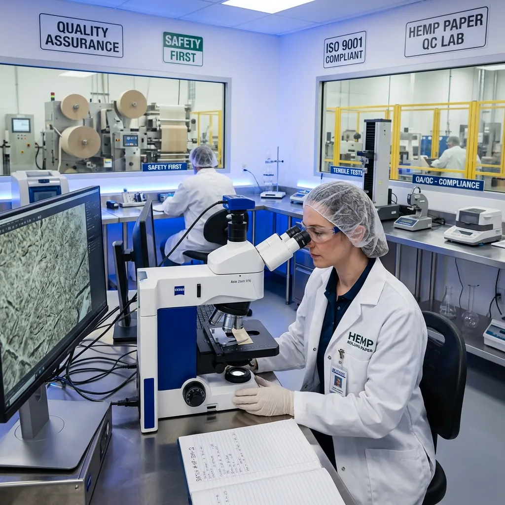 Ace Rolling cleanroom quality control laboratory and microscope