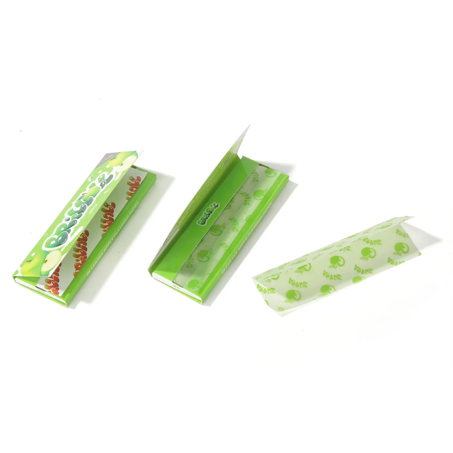 Green custom rolling paper packaging and printed sheet
