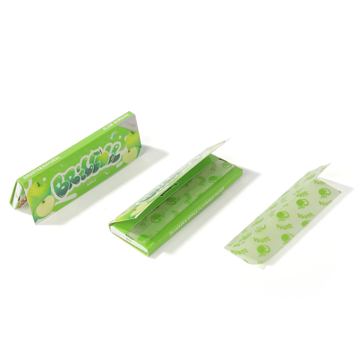 Ace Rolling green retail rolling paper pack with matching printed sheet
