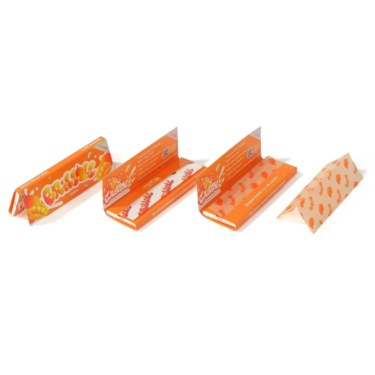 Ace Rolling orange custom rolling paper packaging with matching printed paper