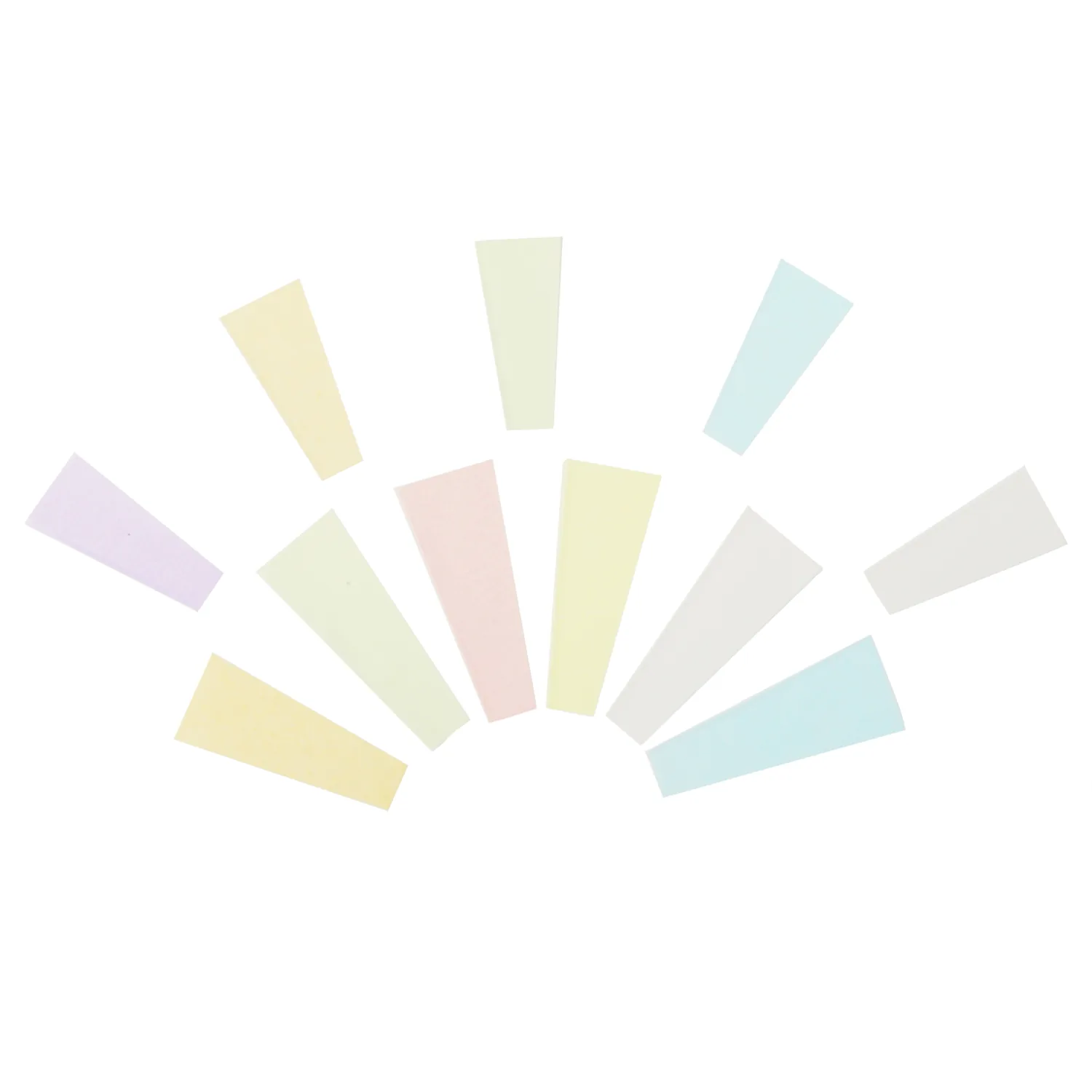 Pastel rolling paper material swatches arranged in a fan