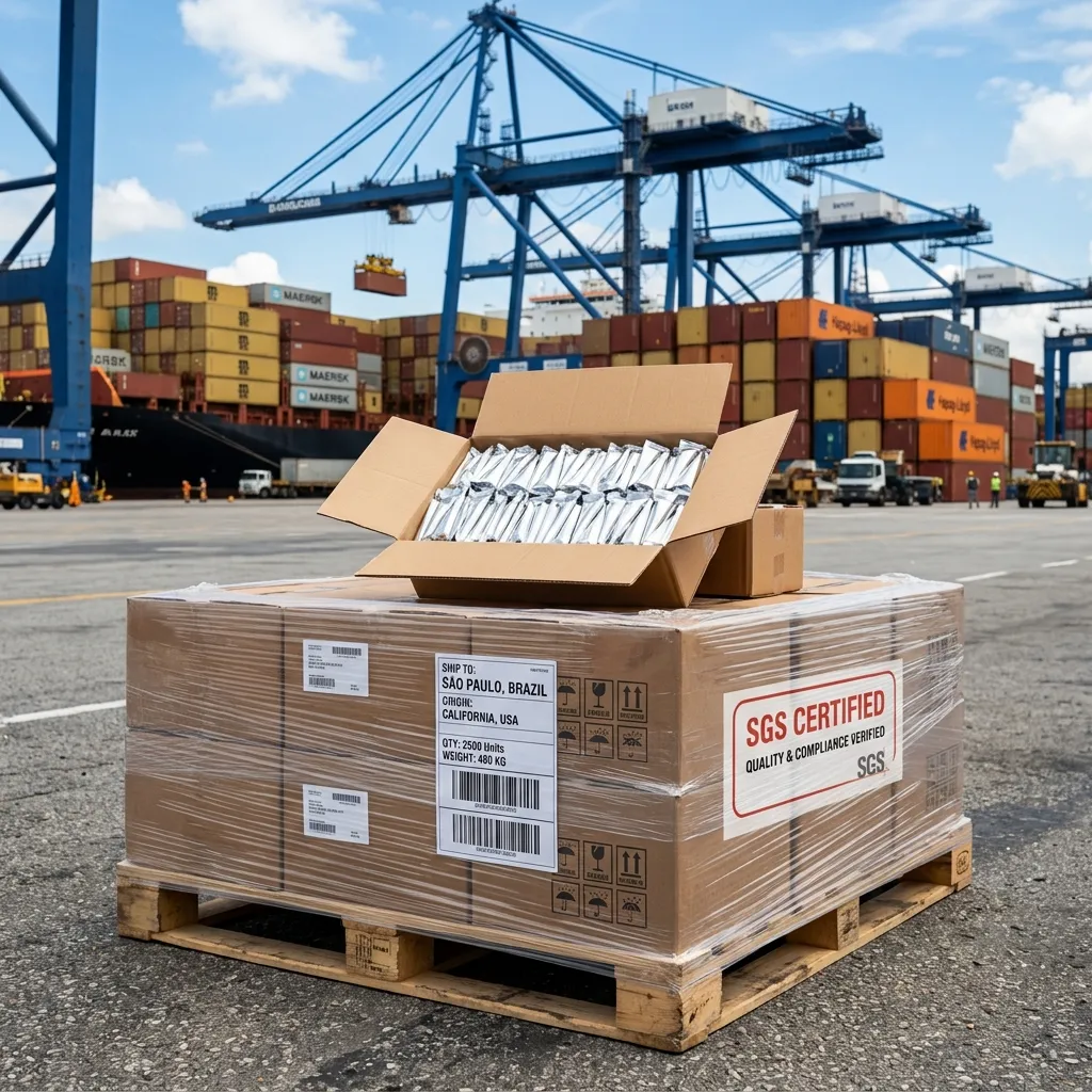 Wrapped export shipping pallet