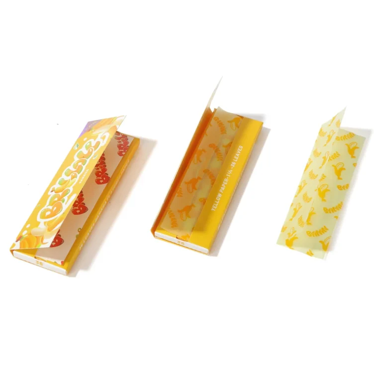 Ace Rolling yellow custom rolling paper pack and printed paper sheet