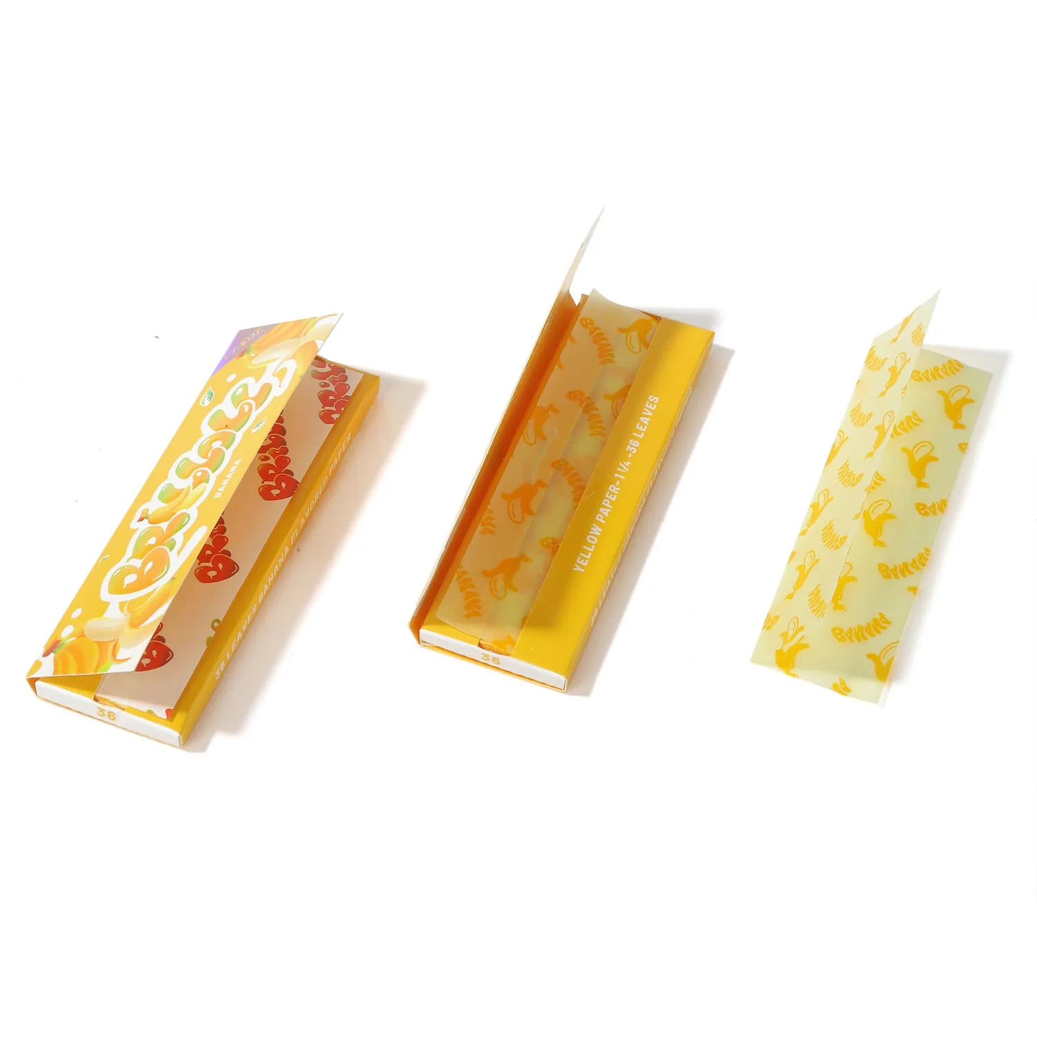 Ace Rolling yellow custom rolling paper pack and printed paper sheet