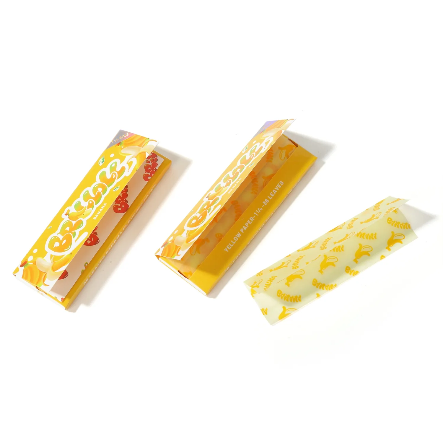 Ace Rolling yellow rolling paper packaging set with printed sheet