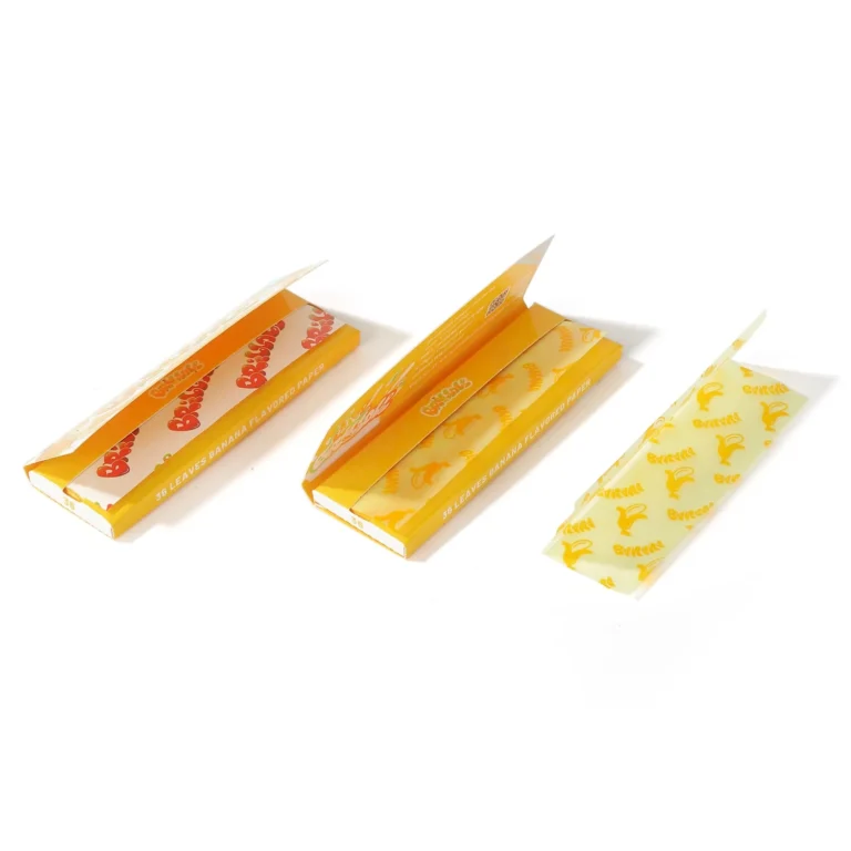 Ace Rolling yellow rolling paper packaging with matching printed paper