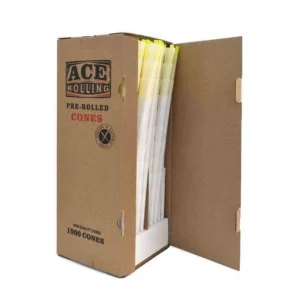 Ace Rolling 44*108mm White Wood Pulp Pre-Rolled Cone wholesale product and packaging
