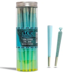 Ace Rolling 44*108mm Blue Wood Pulp Pre-Rolled Cone wholesale product and packaging