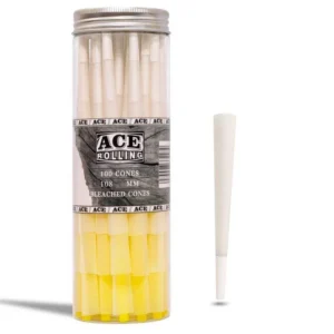 Ace Rolling 44*108mm White Wood Pulp Pre-Rolled Cone wholesale product and packaging