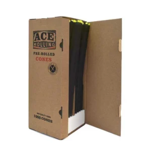 Ace Rolling 44*108mm Custom Color Wood Pulp Pre-Rolled Cone wholesale product and packaging