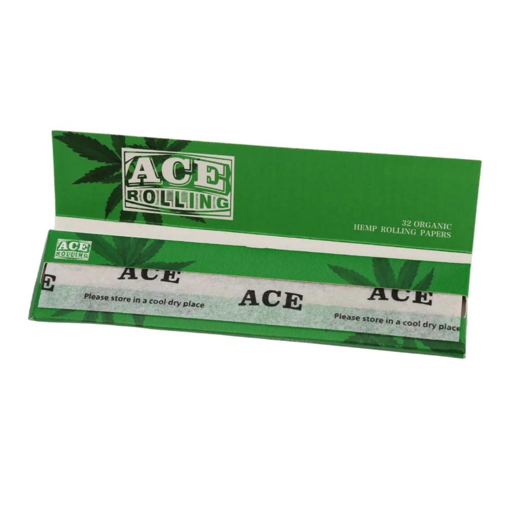 Ace Rolling Customized Size Brown hemp Pulp Rolling Papers wholesale product and packaging