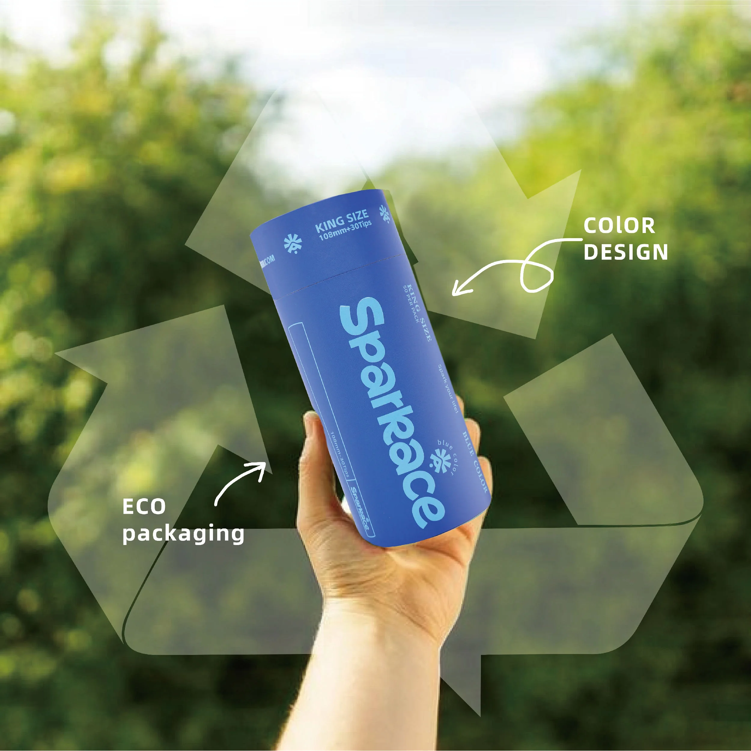 Sparkase Customized Size Blue Wood Pulp Rolling Papers