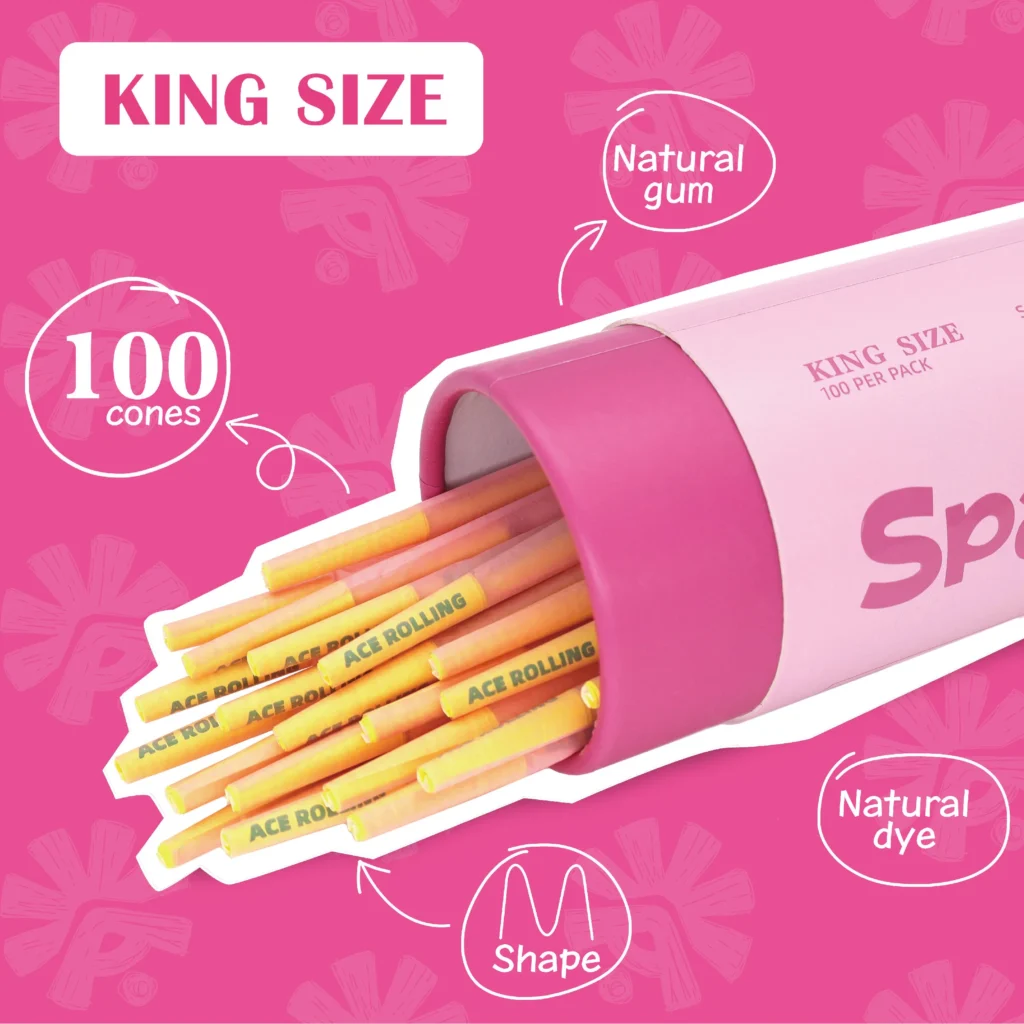 Ace Rolling Customized Size Pink Wood Pulp Pre-Rolled Cone wholesale product and packaging