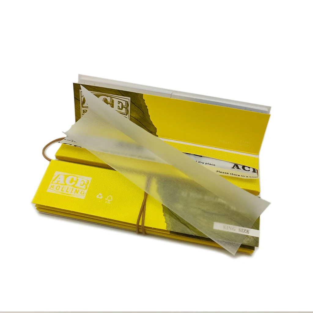 Ace Rolling Customized Size Yellow Wood Pulp Rolling Papers wholesale product and packaging