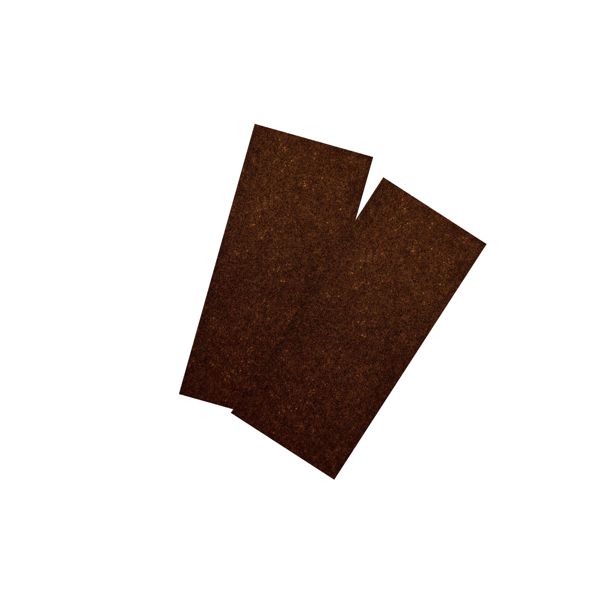 Natural dark brown blunt wrap sheets on white background
