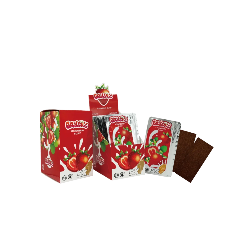 Brilloll Standard Strawberry Blunt Wrap Booklets wholesale product and packaging