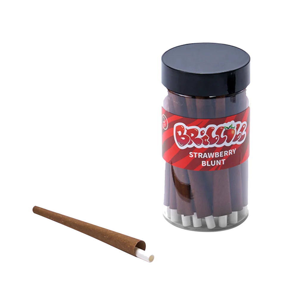 Brilloll Standard Strawberry Blunt Wrap Jar wholesale product and packaging