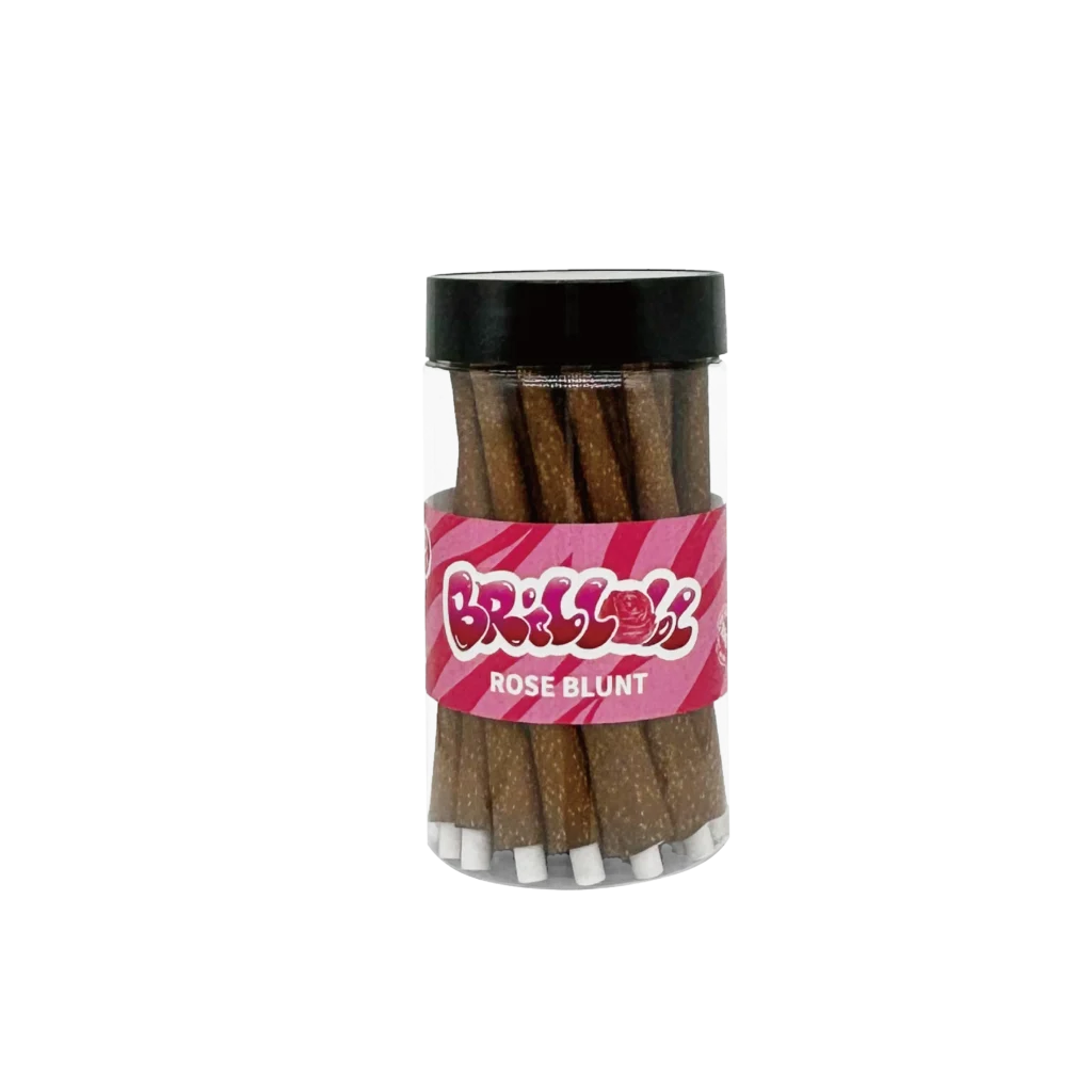 Brilloll Standard Rose Blunt Wrap Jar wholesale product and packaging
