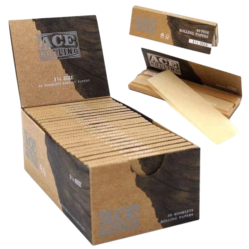 Ace Rolling Customized Size Brown Wood Pulp Rolling Papers