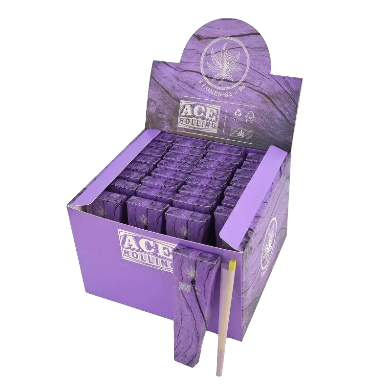 Ace Rolling 44*108mm purple Wood Pulp Pre-Rolled Cone