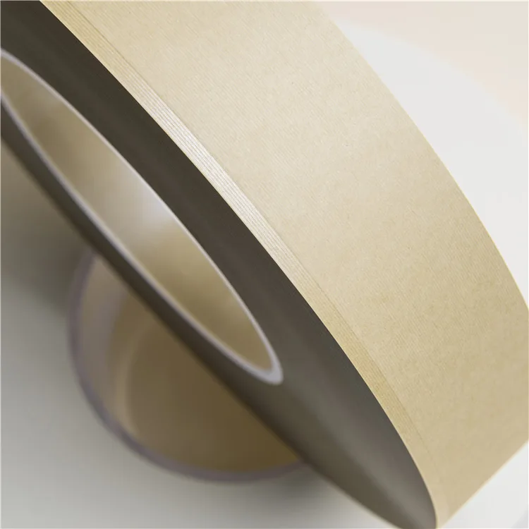 Close-up of thin unbleached rolling paper bobbin layers