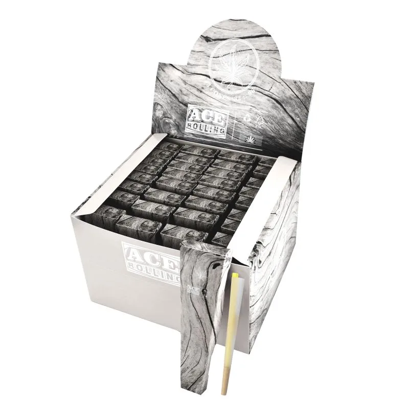 Ace Rolling pre-rolled cones display box with individual cone and sleeve