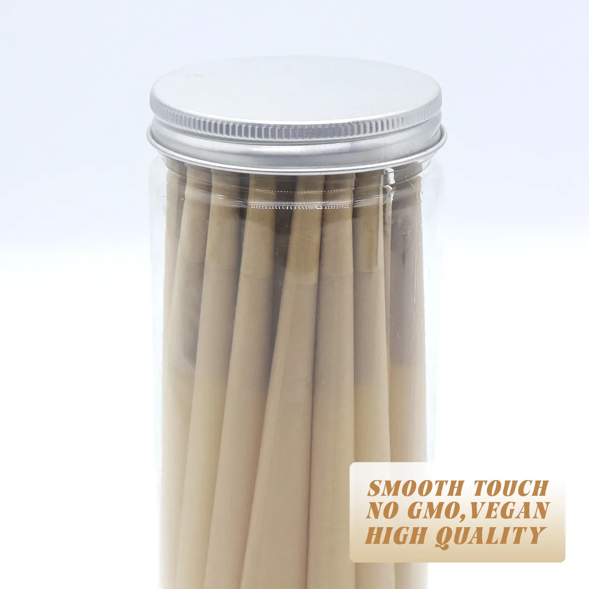 Clear jar of natural pre-rolled cones for wholesale dispensary supply