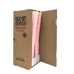 1000pk Pink Pre-Rolled Cones wholesale product and packaging