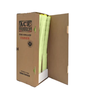 1000pk Green Pre-Rolled Cones wholesale product and packaging