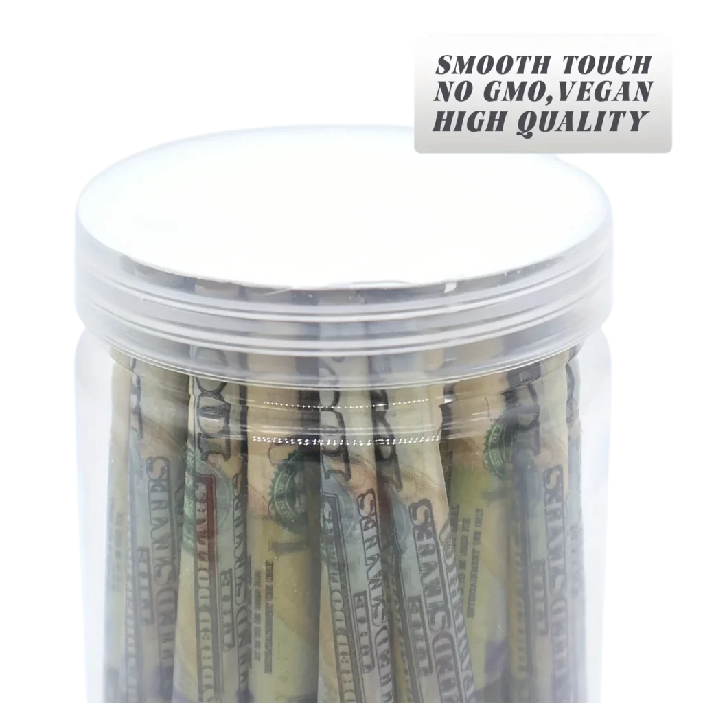 Dollar Bill Pre-Rolled Cone Jar wholesale product and packaging