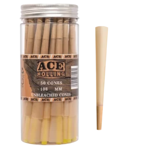 Natural Brown Pre-Rolled Cone Jar wholesale product and packaging