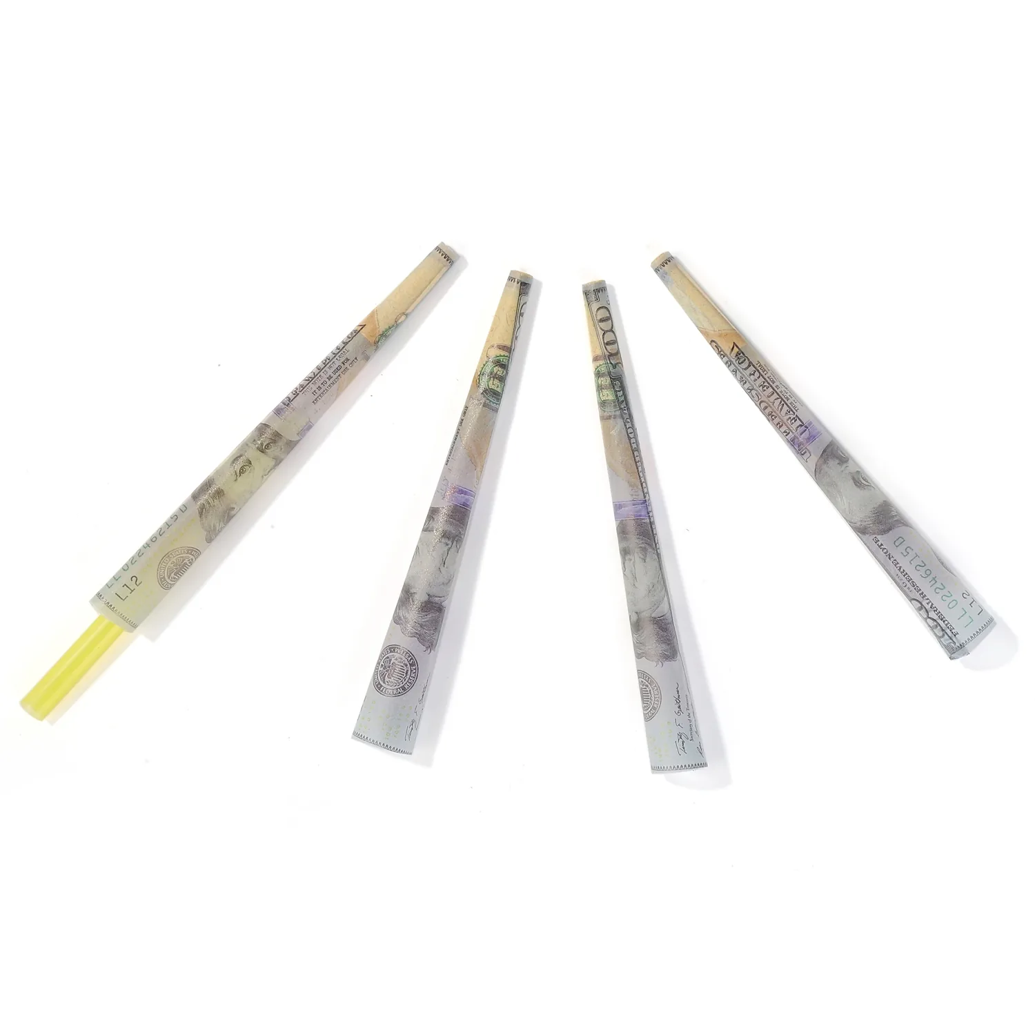 Loose gray patterned pre-rolled cones with filter tips for inspection