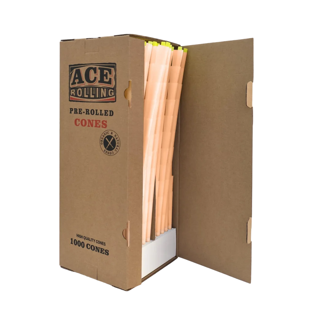 1000pk Orange Pre-Rolled Cones wholesale product and packaging