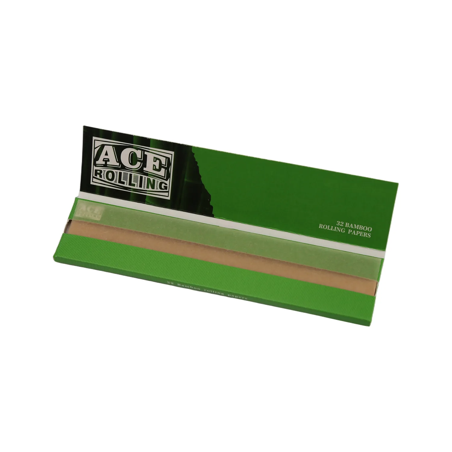 Open Ace Rolling bamboo booklet labeled 32 bamboo rolling papers