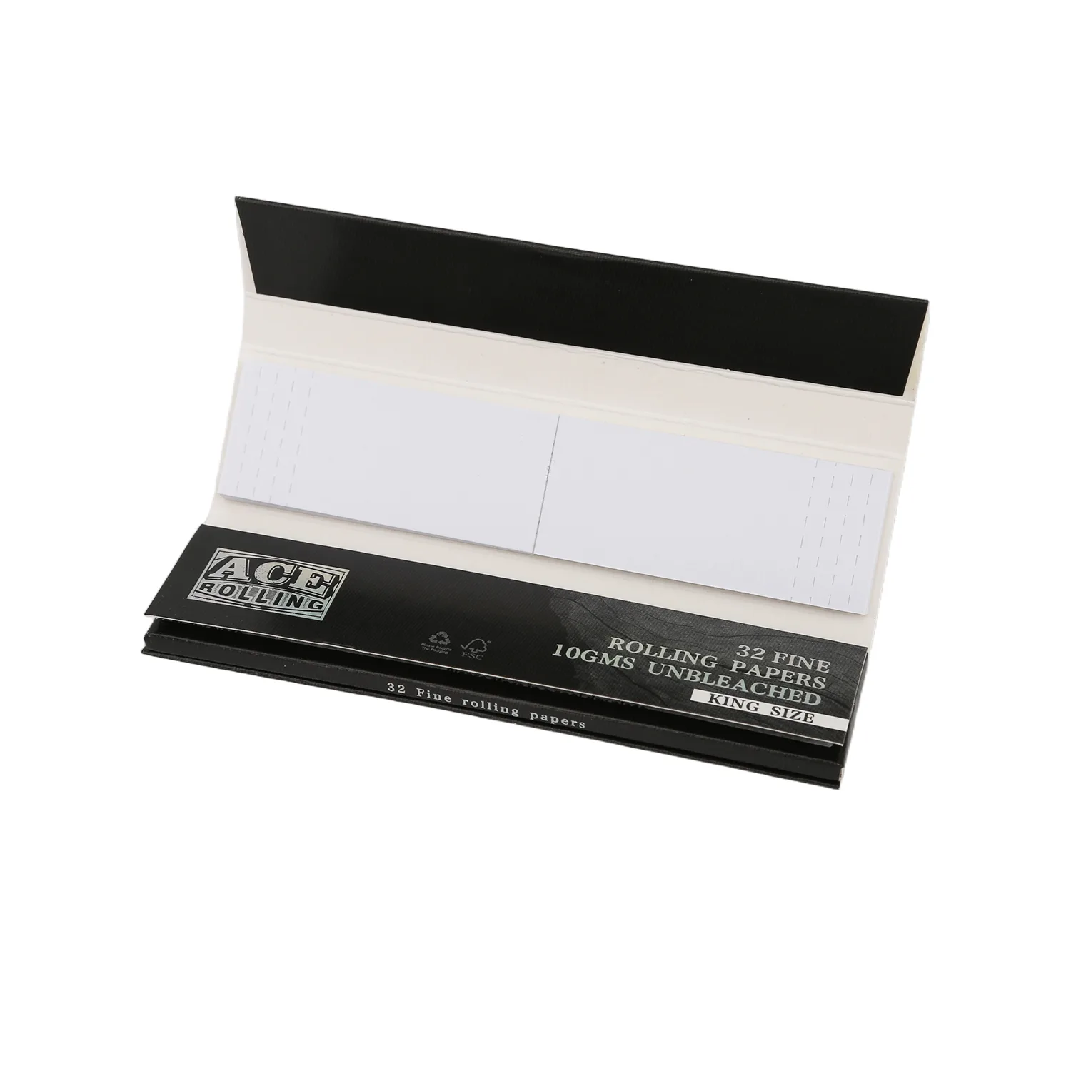 Ace Rolling king size fine unbleached papers with tips and FSC mark