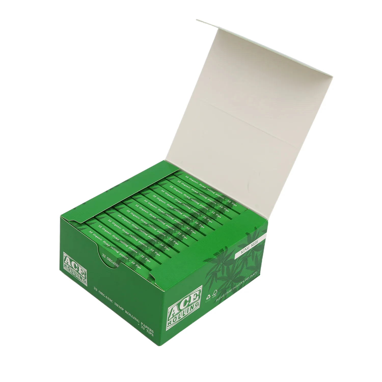 Ace Rolling king size organic hemp booklet display box