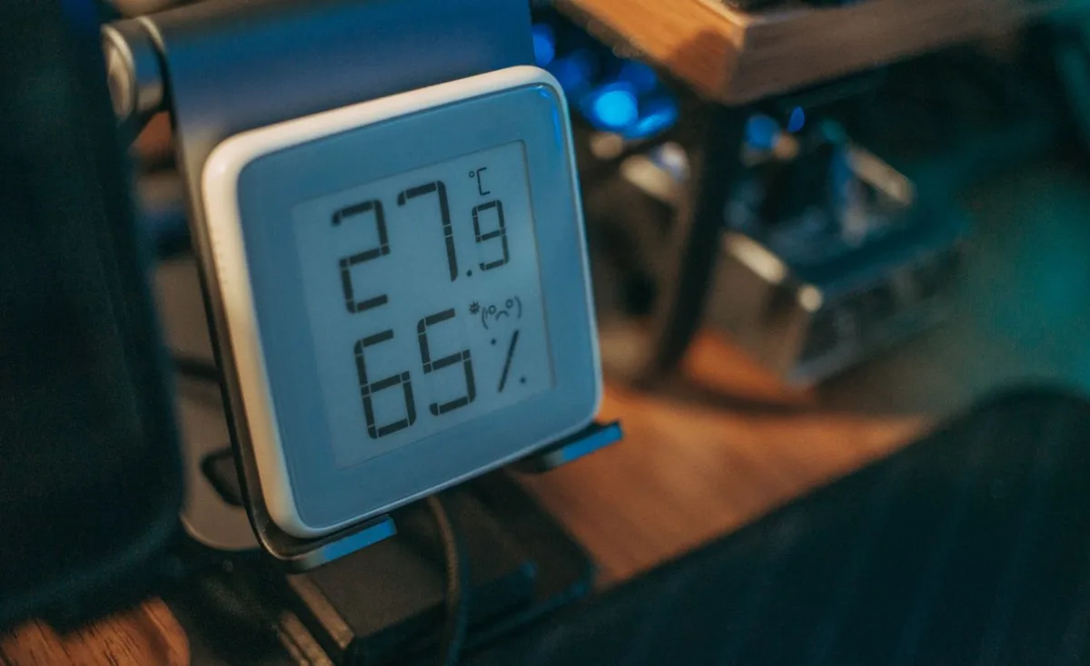 Digital hygrometer used to monitor storage climate